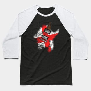 St George's Day Guitar England Flag Electric Guitarist Baseball T-Shirt